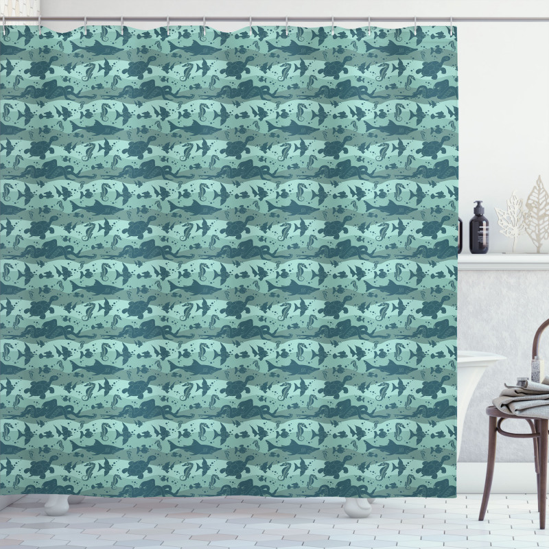 Sea Life Creatures Shower Curtain