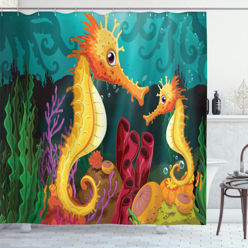 Seahorse Habitat Shower Curtain