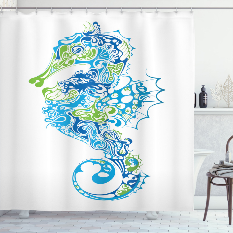 Curvy and Wavy Forms Shower Curtain