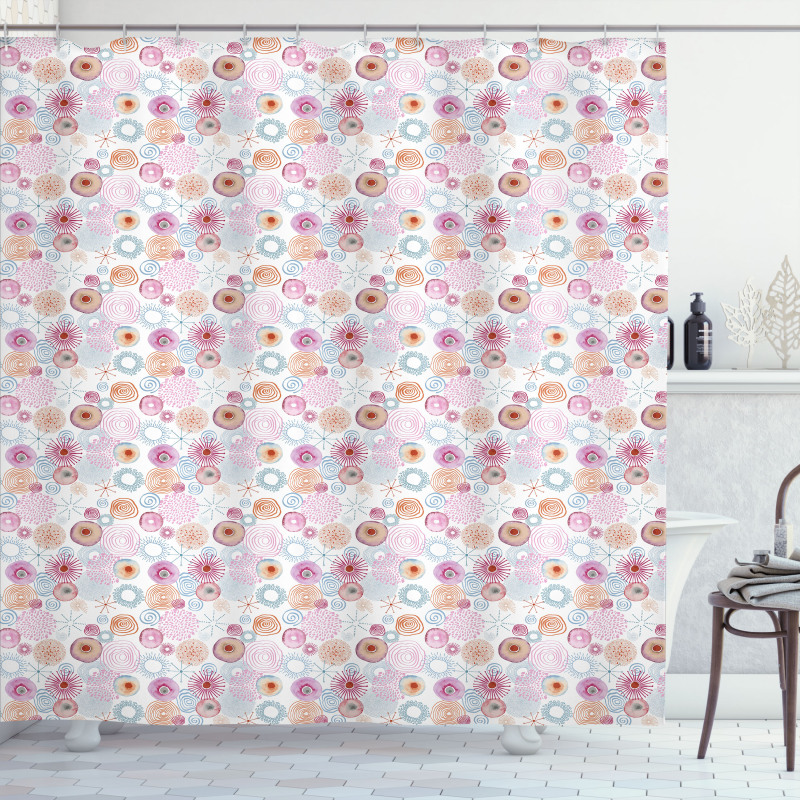 Dahlia Flower Petals Shower Curtain