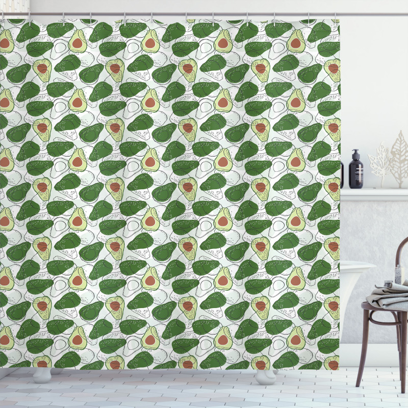 Hand Drawn Exotic Fruit Shower Curtain