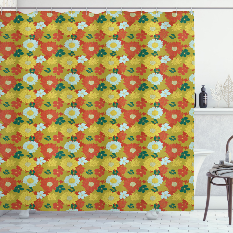 Chrysanthemum and Lily Shower Curtain