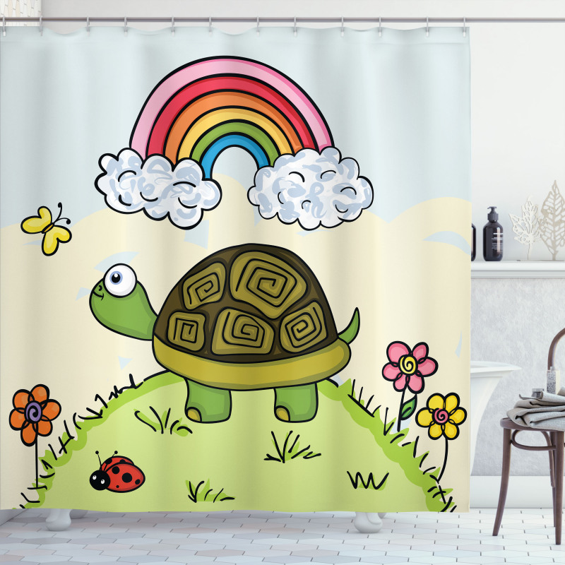 Cartoon Hill Nature Shower Curtain