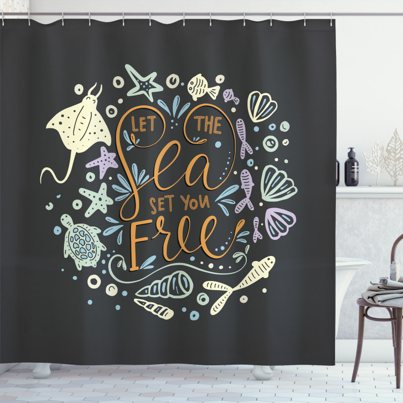 Let the Sea Set You Free Shower Curtain