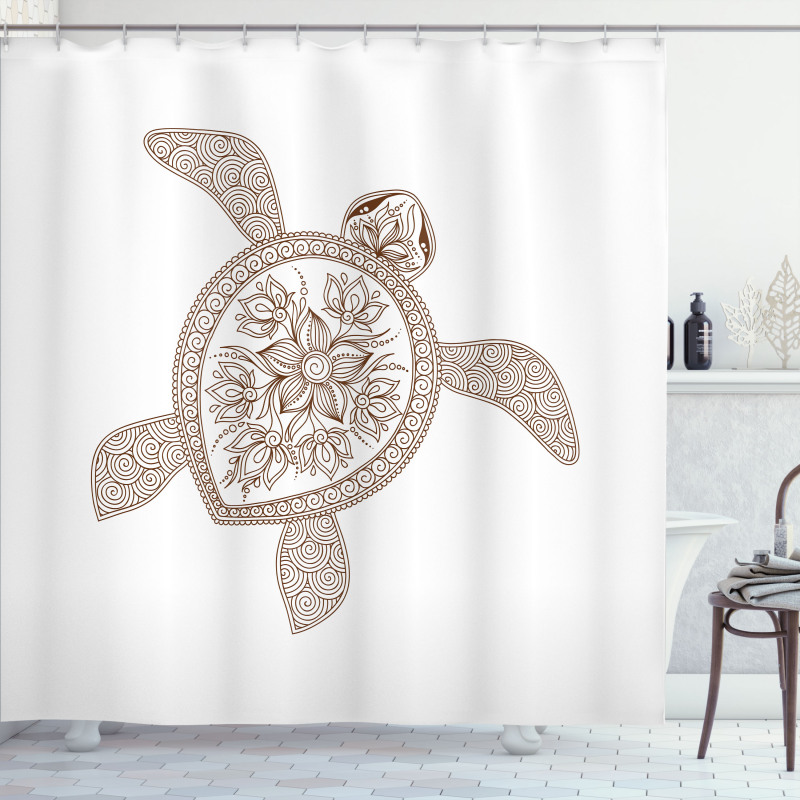 Floral Shell Spirals Shower Curtain