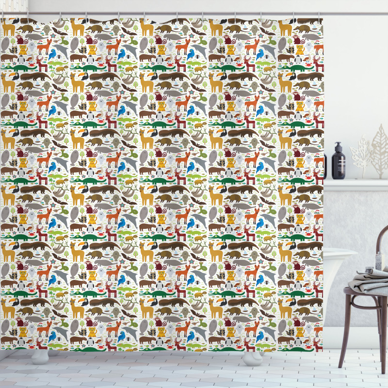 South America Animals Shower Curtain