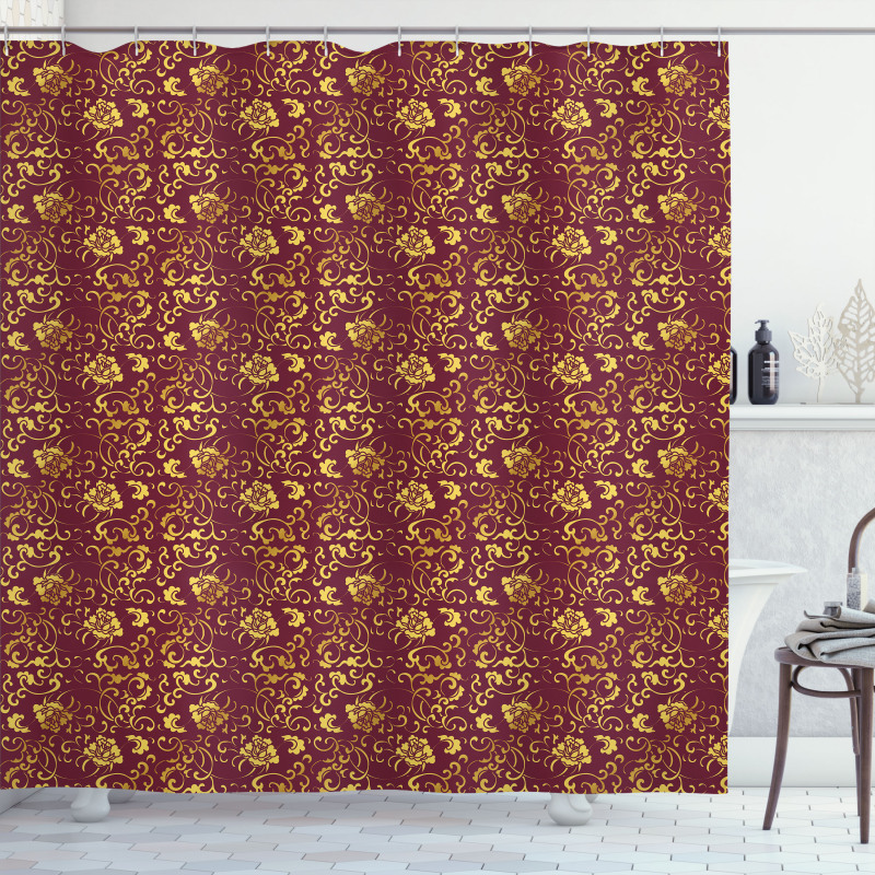 Antique Oriental Pattern Shower Curtain