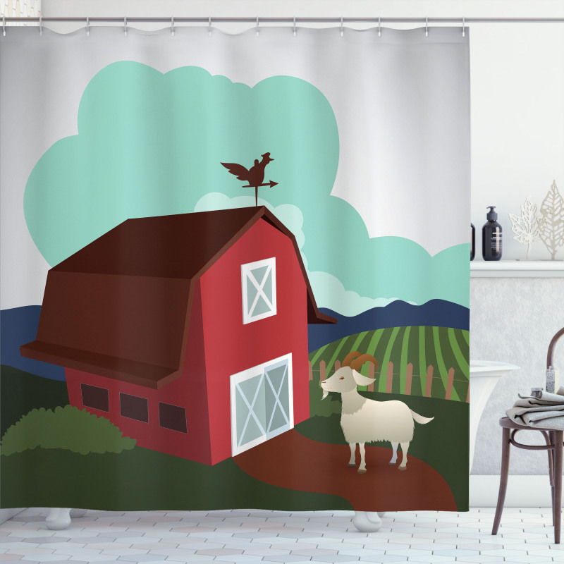 Rural Farmland Crop Bovine Shower Curtain