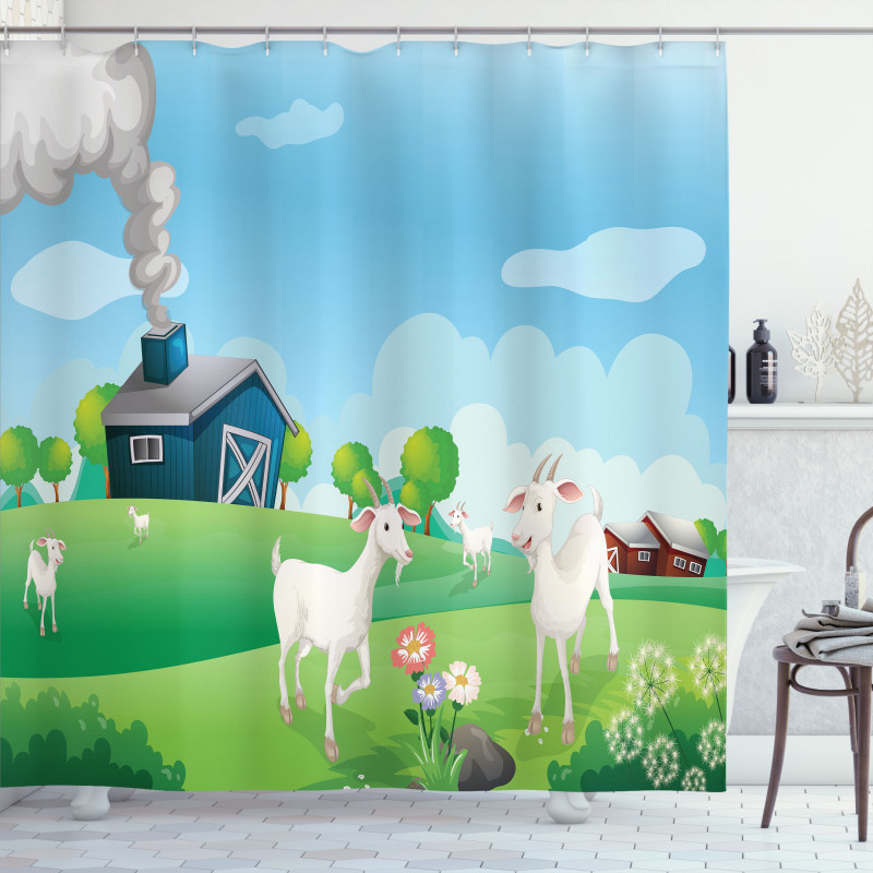 Pleasant Farm Life Shower Curtain