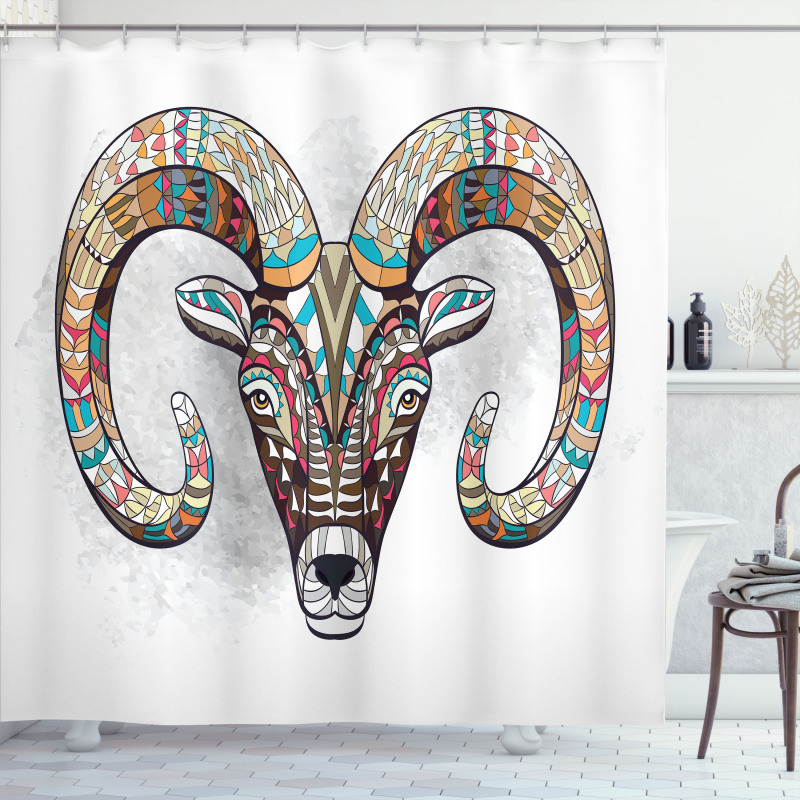 Colorful Totem Head Shower Curtain