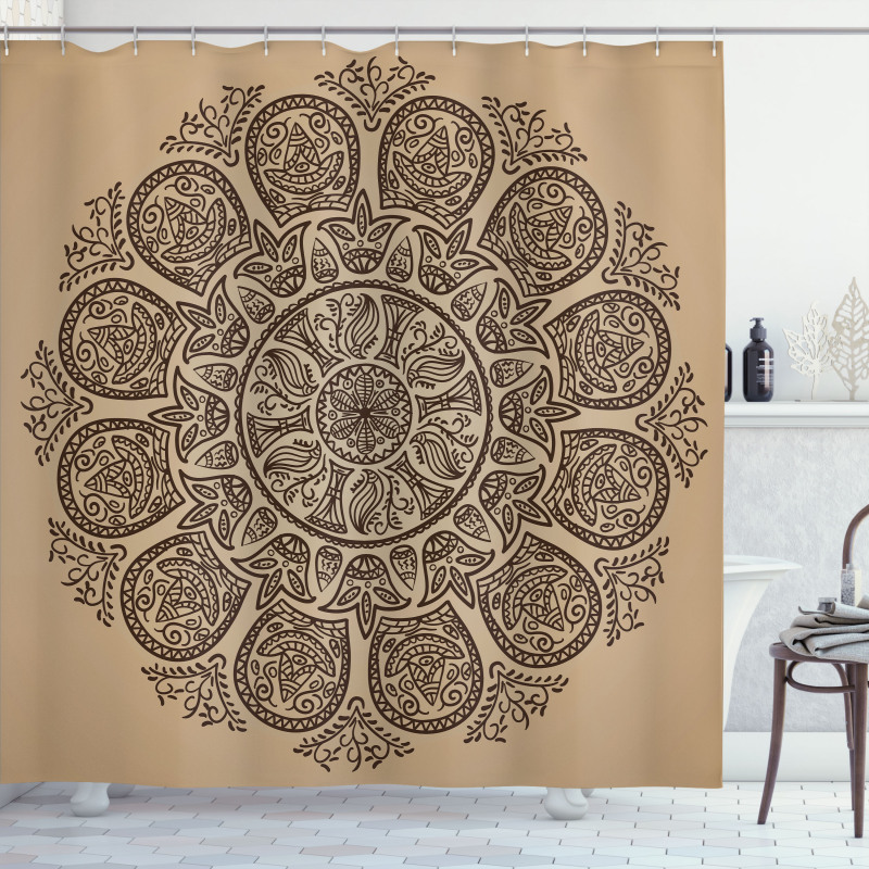 Flower Leaves Stems Shower Curtain