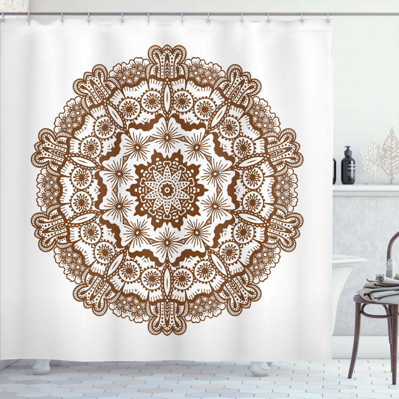 Monochrome Circles Ornate Shower Curtain