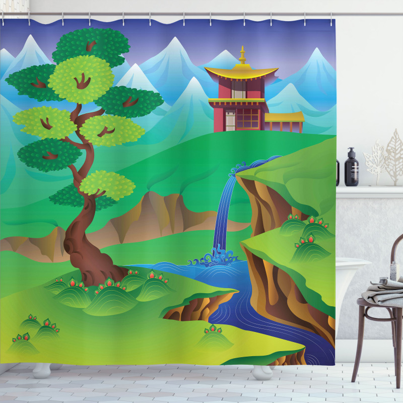 Cartoon Chinese Forest Shower Curtain