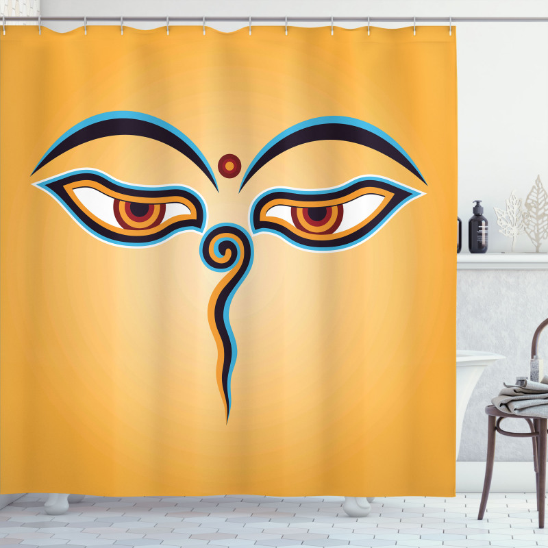 Ancient Figure with Eyes Shower Curtain