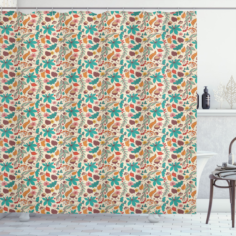 Seasonal Nuts and Berries Shower Curtain