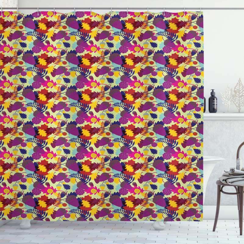 Oak Leaves with Nuts Shower Curtain