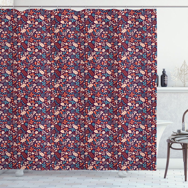 Autumn Leaves Berries Shower Curtain