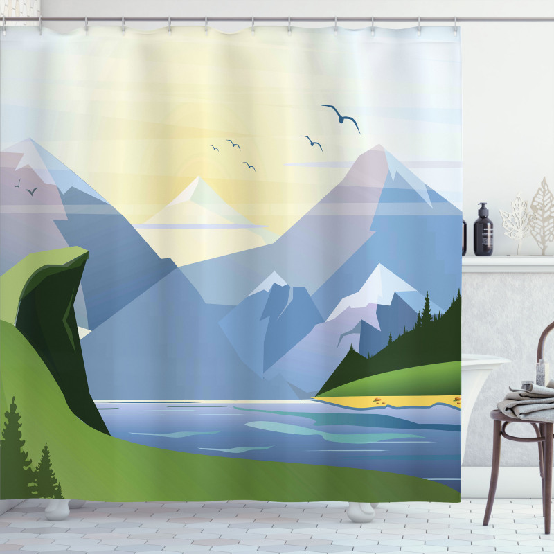 Refreshing Outdoors Shower Curtain