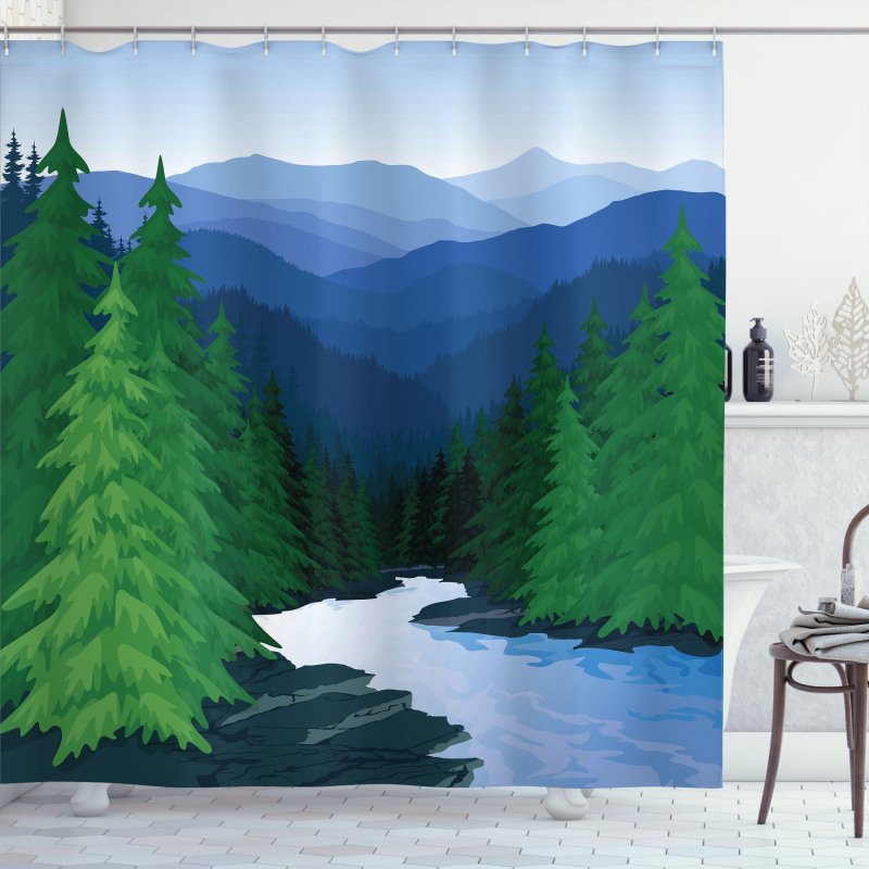 Evening Oak Forest Shower Curtain