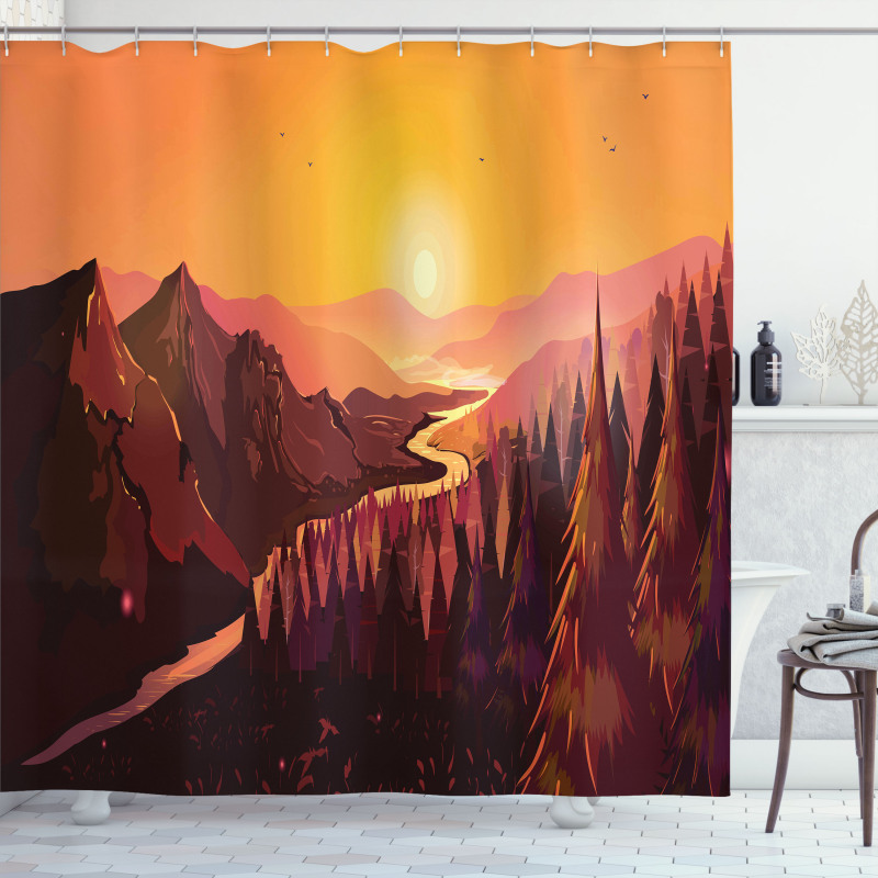 Forest Idyllic Morning Shower Curtain