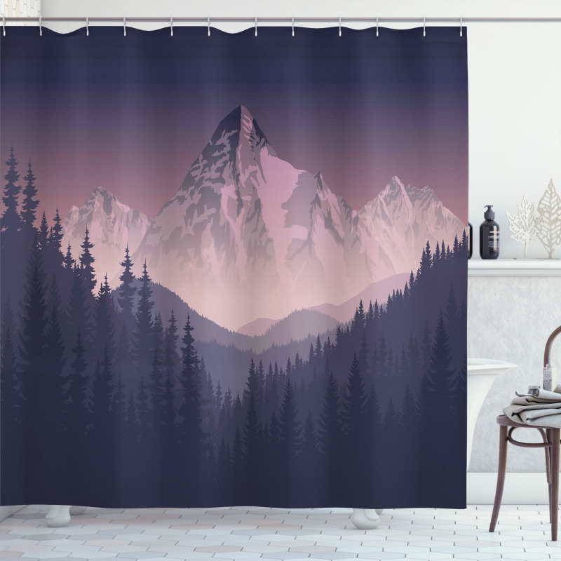 Foggy Mountain Range Shower Curtain