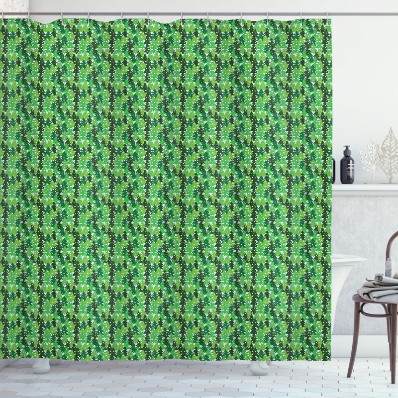 Fir Woodland Snow Shower Curtain