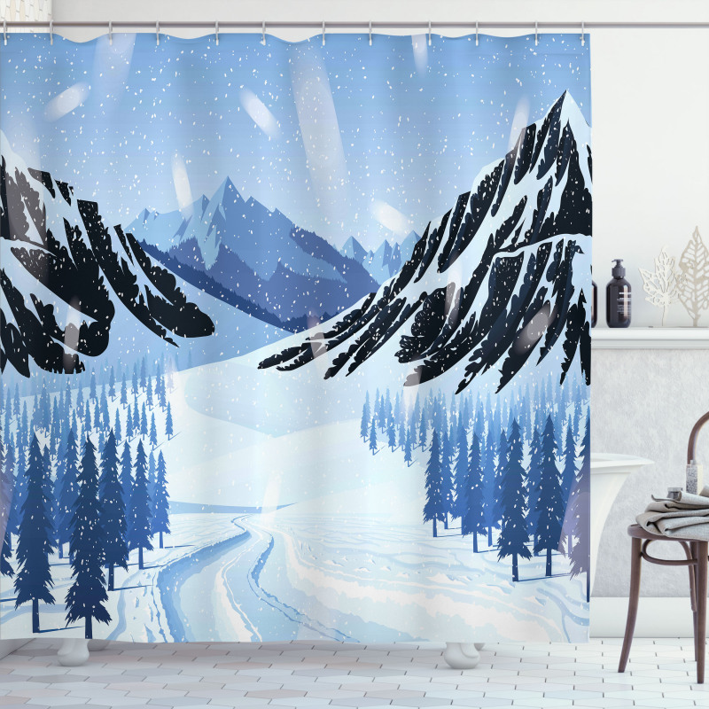Snowy Highlands Shower Curtain