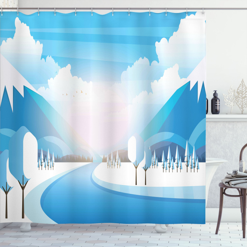 Pastoral River Scene Shower Curtain