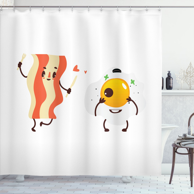 Funny Cartoon Characters Shower Curtain