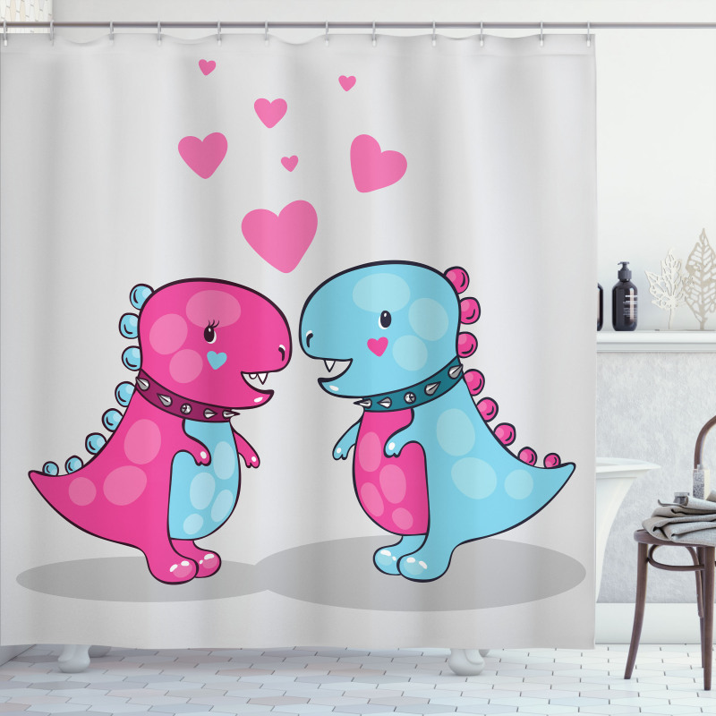 Lover Couple Hearts Shower Curtain