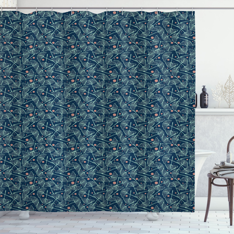 Ginkgo Biloba Leaves Shower Curtain