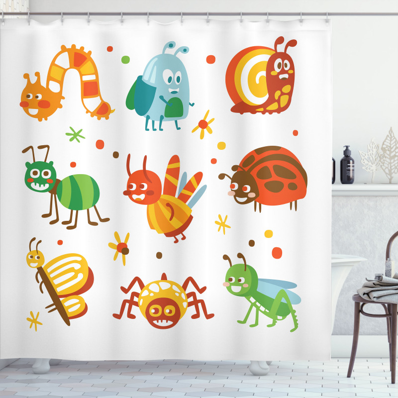 Butterfly Spider Bug Shower Curtain