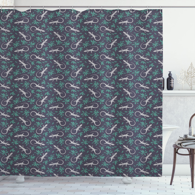 Reptiles with Boho Motifs Shower Curtain