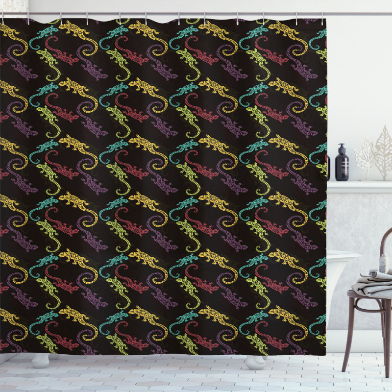 Reptiles Composition Shower Curtain