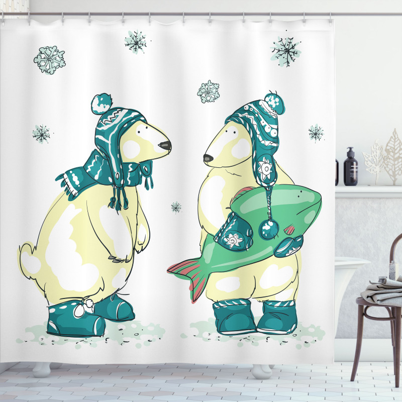 Friends Fish Xmas Shower Curtain