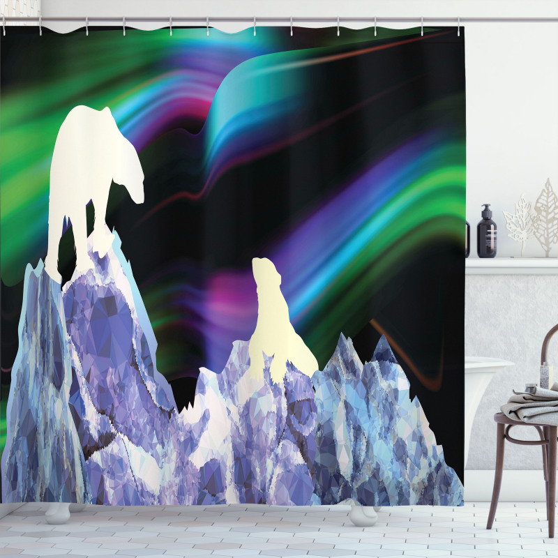 Aurora Borealis Ice Shower Curtain