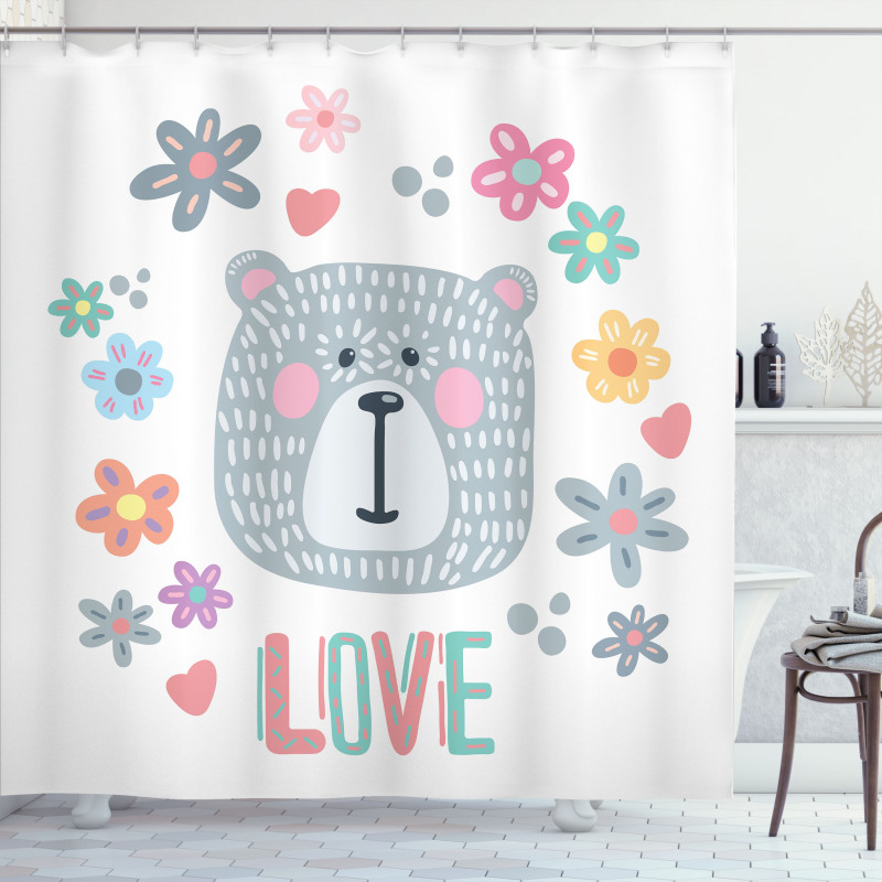 Funny Doodle Face Shower Curtain
