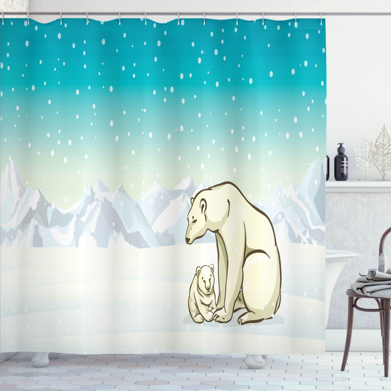 Arctic Animal Family Shower Curtain