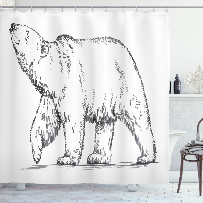 Sketch Nordic Animal Shower Curtain