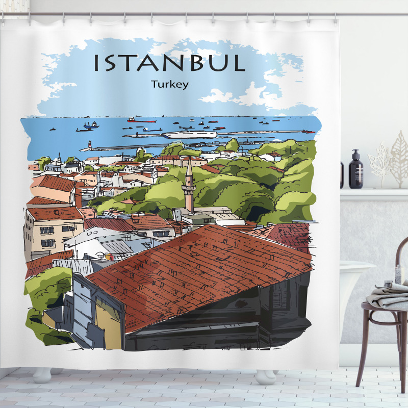 Sea Marmara Harbor Shower Curtain