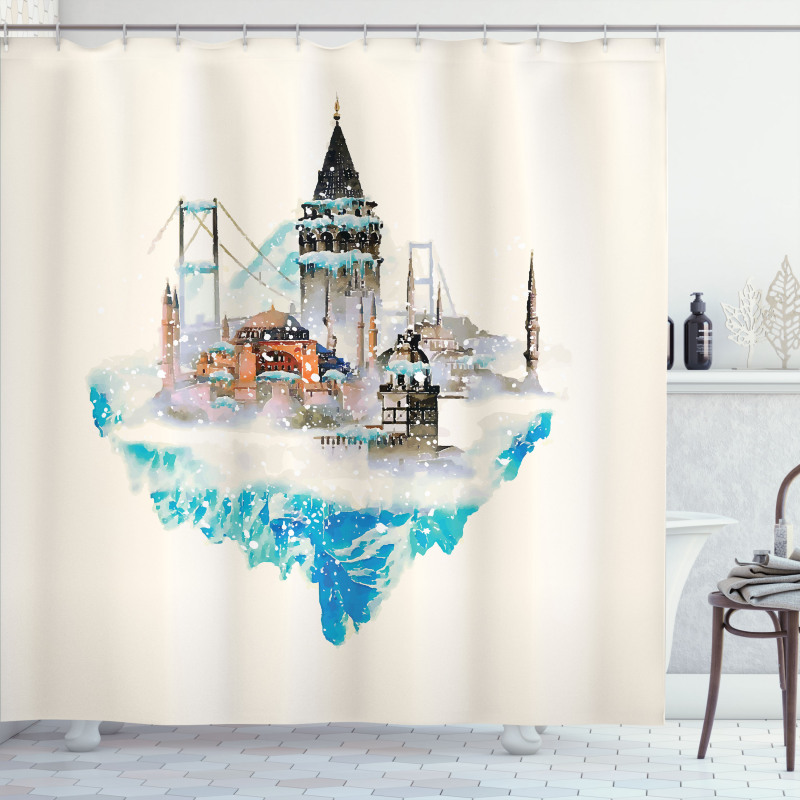 Watercolor Winter Art Shower Curtain