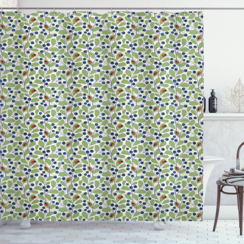 Bilberry Leaves Garden Shower Curtain