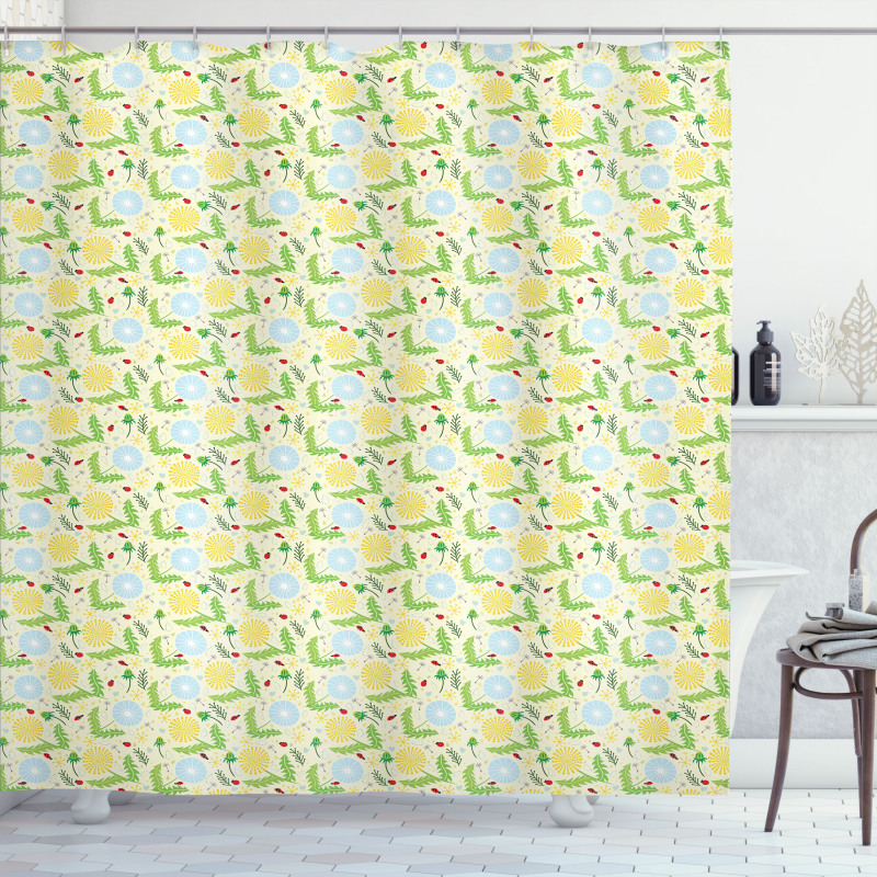 Leaves and Blowballs Shower Curtain