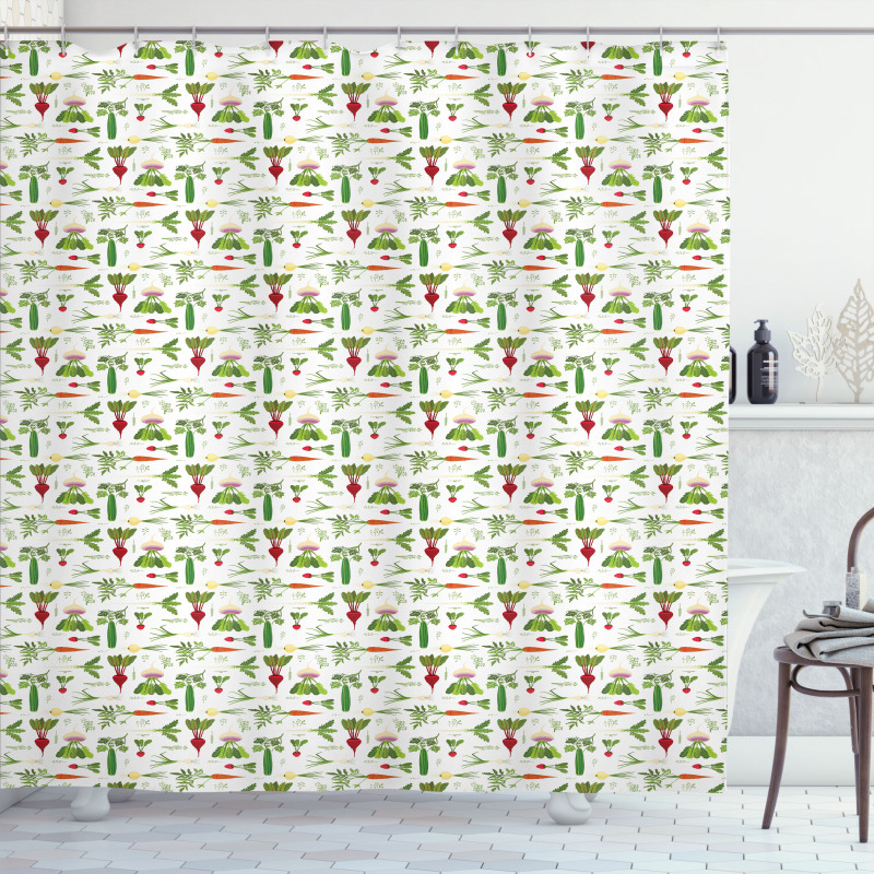 Cucumber with Carrot Shower Curtain