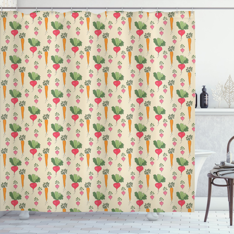Radishes and Beets Shower Curtain