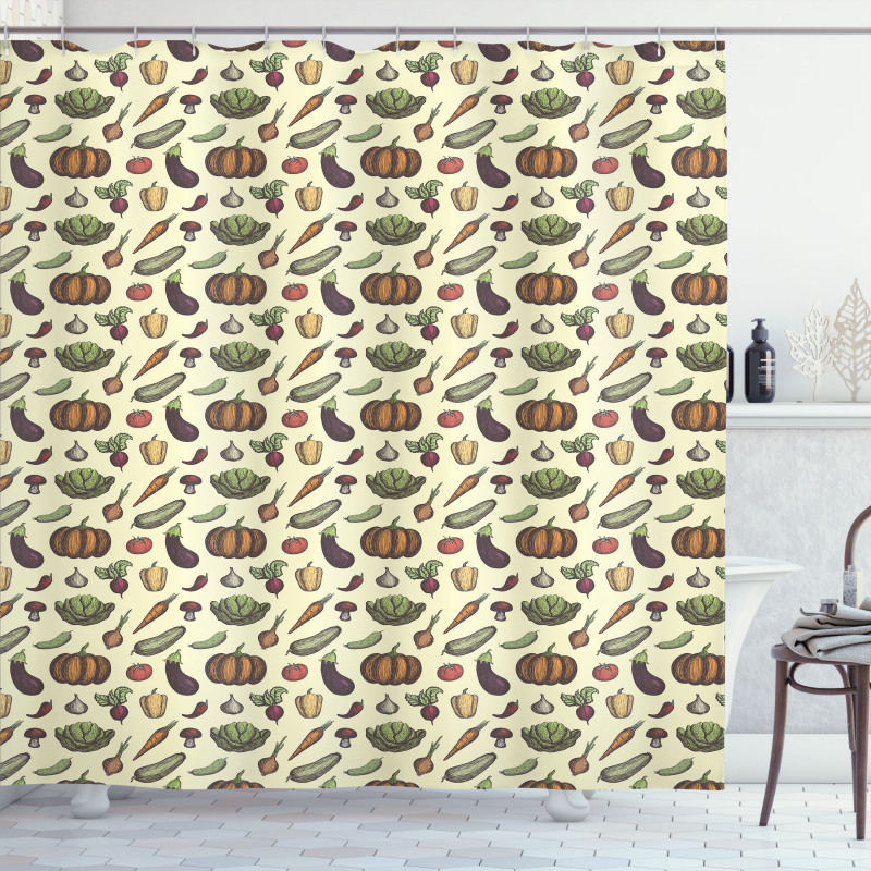 Vegan Mushrooms Shower Curtain