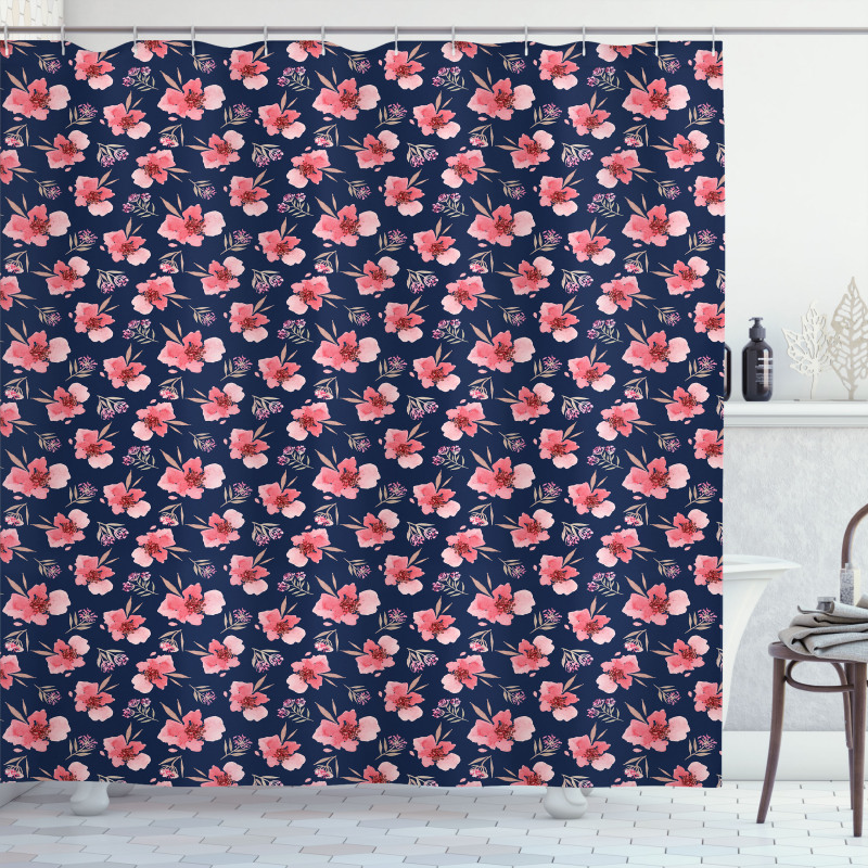 Brush Flower Bouquet Shower Curtain