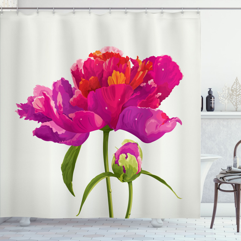 Flower and Vibrant Petals Shower Curtain
