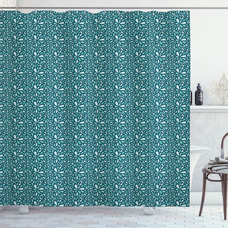 Messy Dahlia Flower Petal Shower Curtain