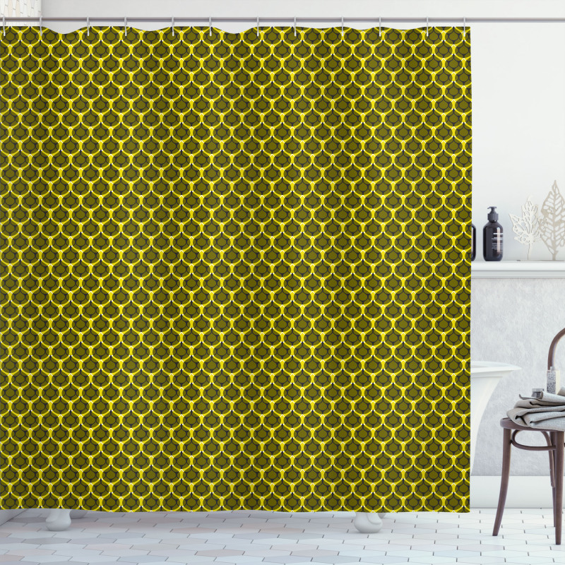 Bumble Bee Honeycomb Ogee Shower Curtain